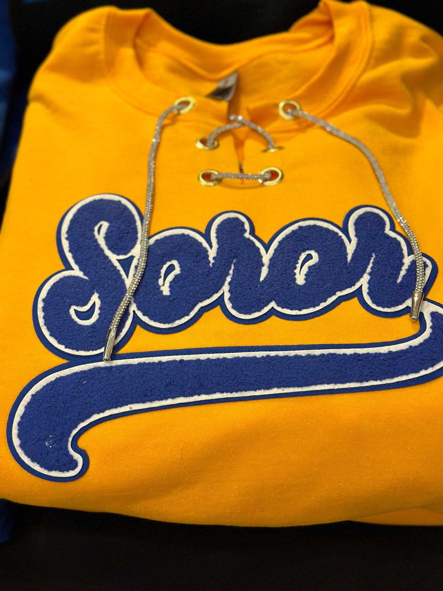 SGR Soror Gold Sweatshirt - Rhinestoned Laced